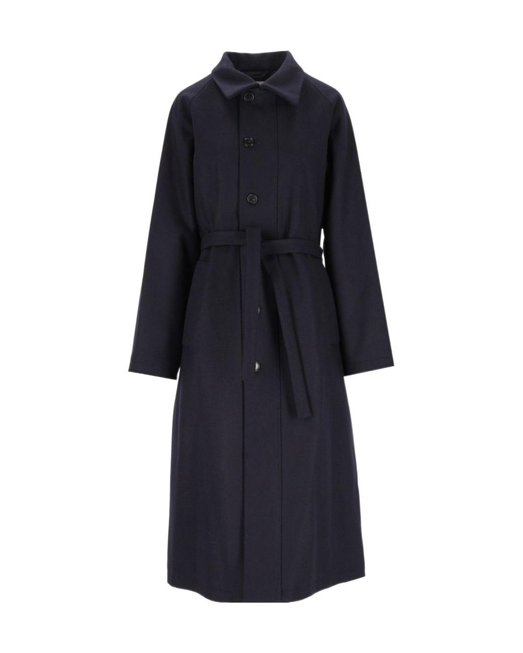Barena Blue Ovidio Belted Button-Front Coat