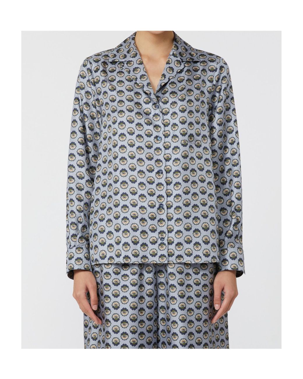 Max Mara Gray Weekend Oncia All-Over Printed Button-Up Shirt