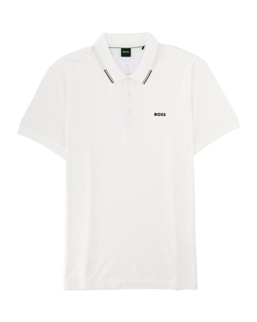 Boss White Boss Button Detailed Short-Sleeved Polo Shirt for men