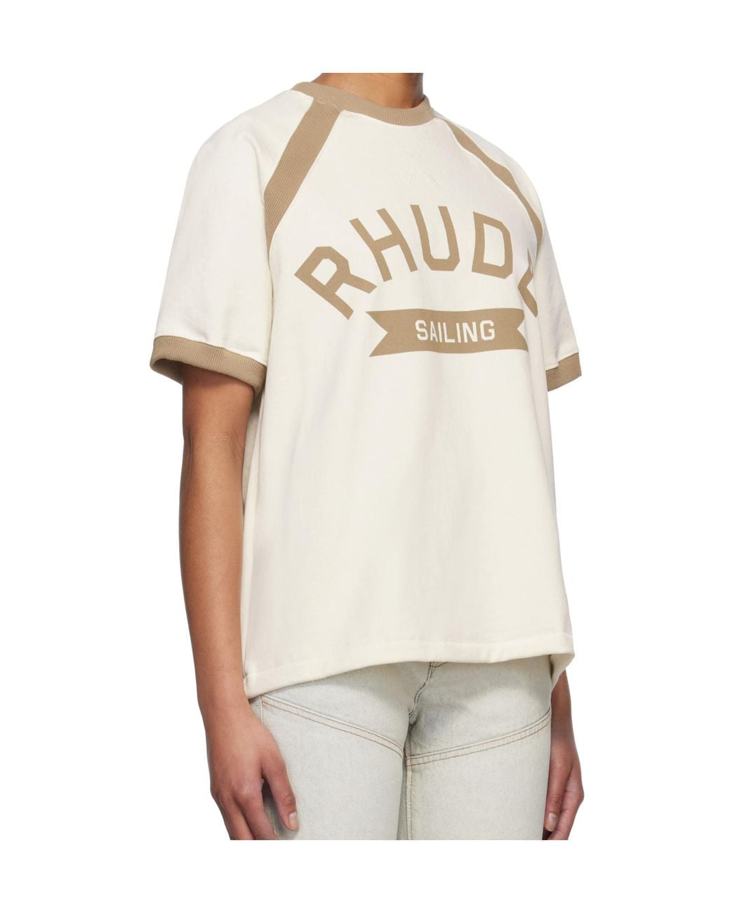 Rhude White Round Neck Short Sleeve T-Shirt