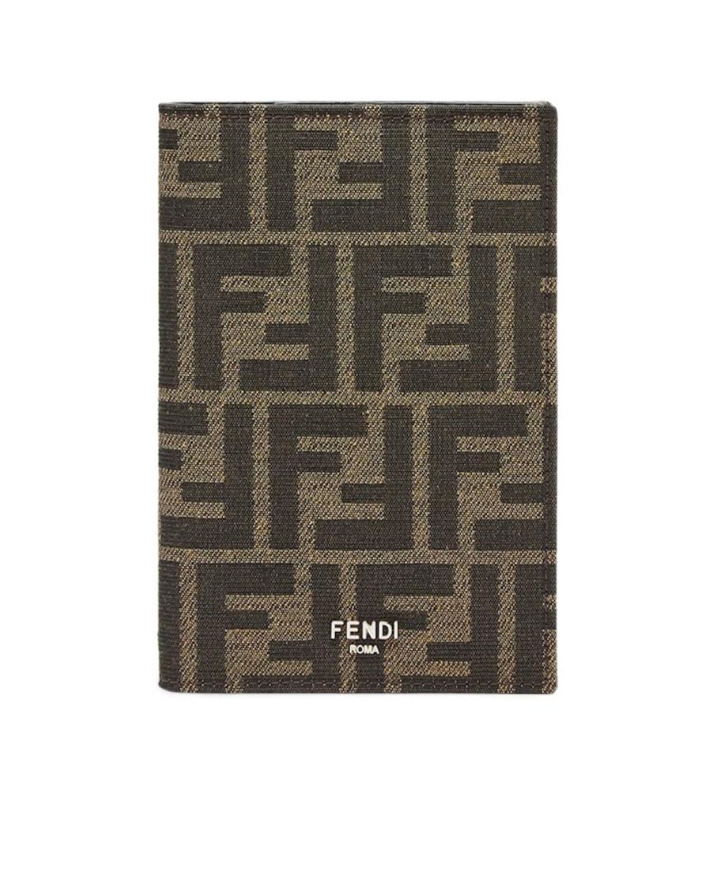 Fendi Green Ff Fabric Passport Cover for men