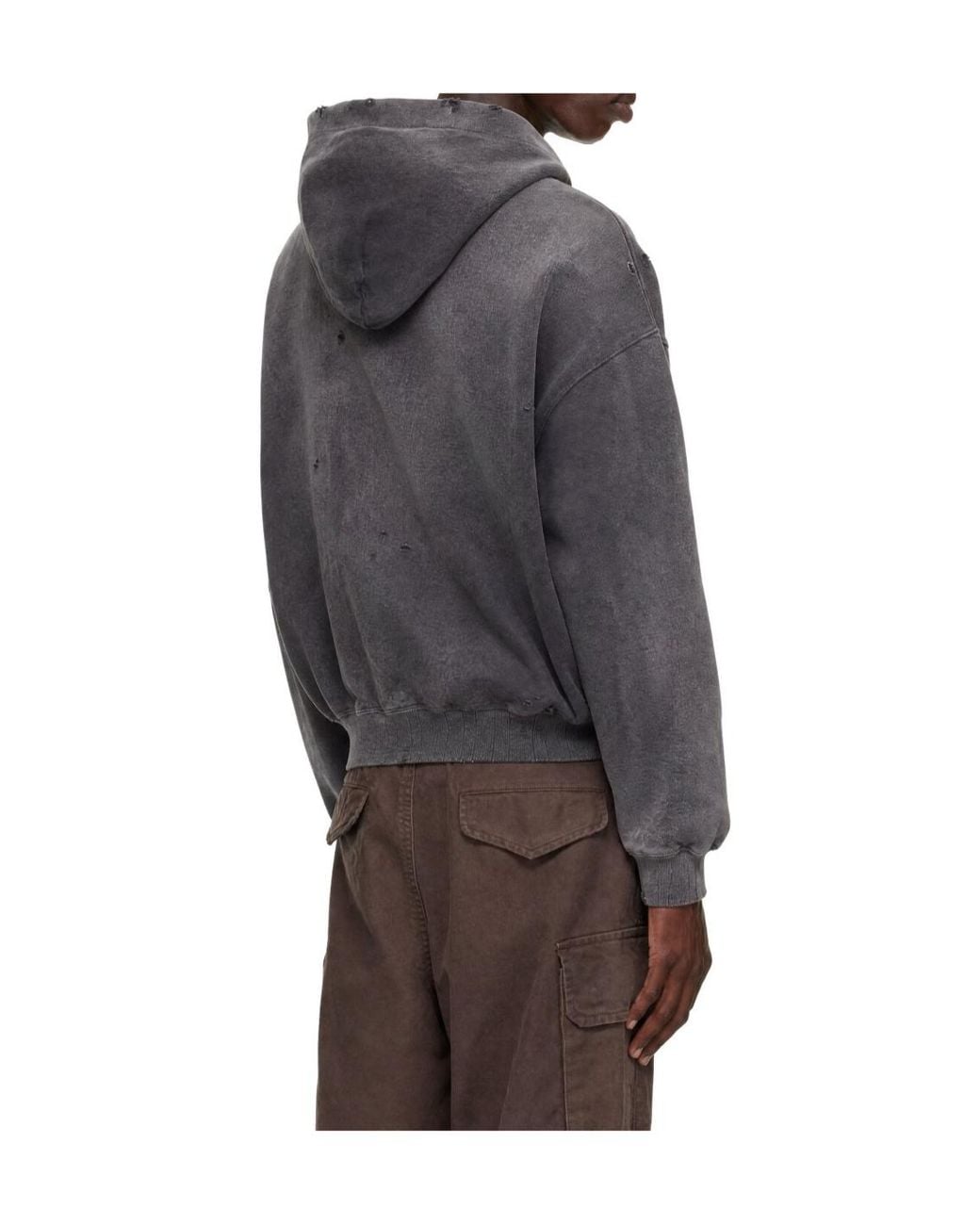 Maison Mihara Yasuhiro Gray Eternal College Letter Distressed Hoodie for men
