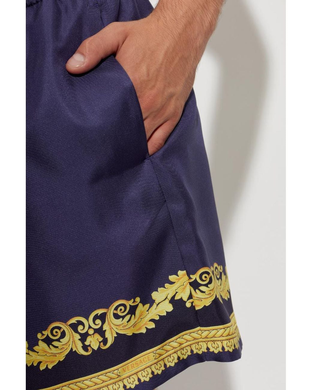 Versace Blue Printed Boardshorts for men