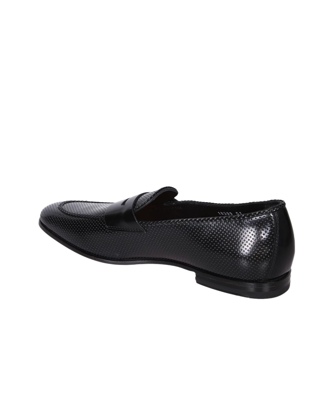 Santoni Black Round-Toe Slip-On Loafers for men