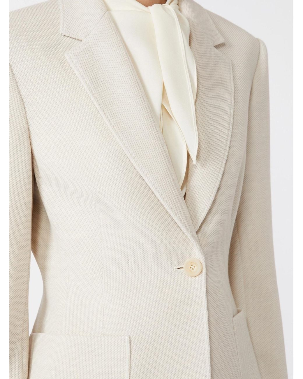 Max Mara White Utilita Single-Breasted Blazer