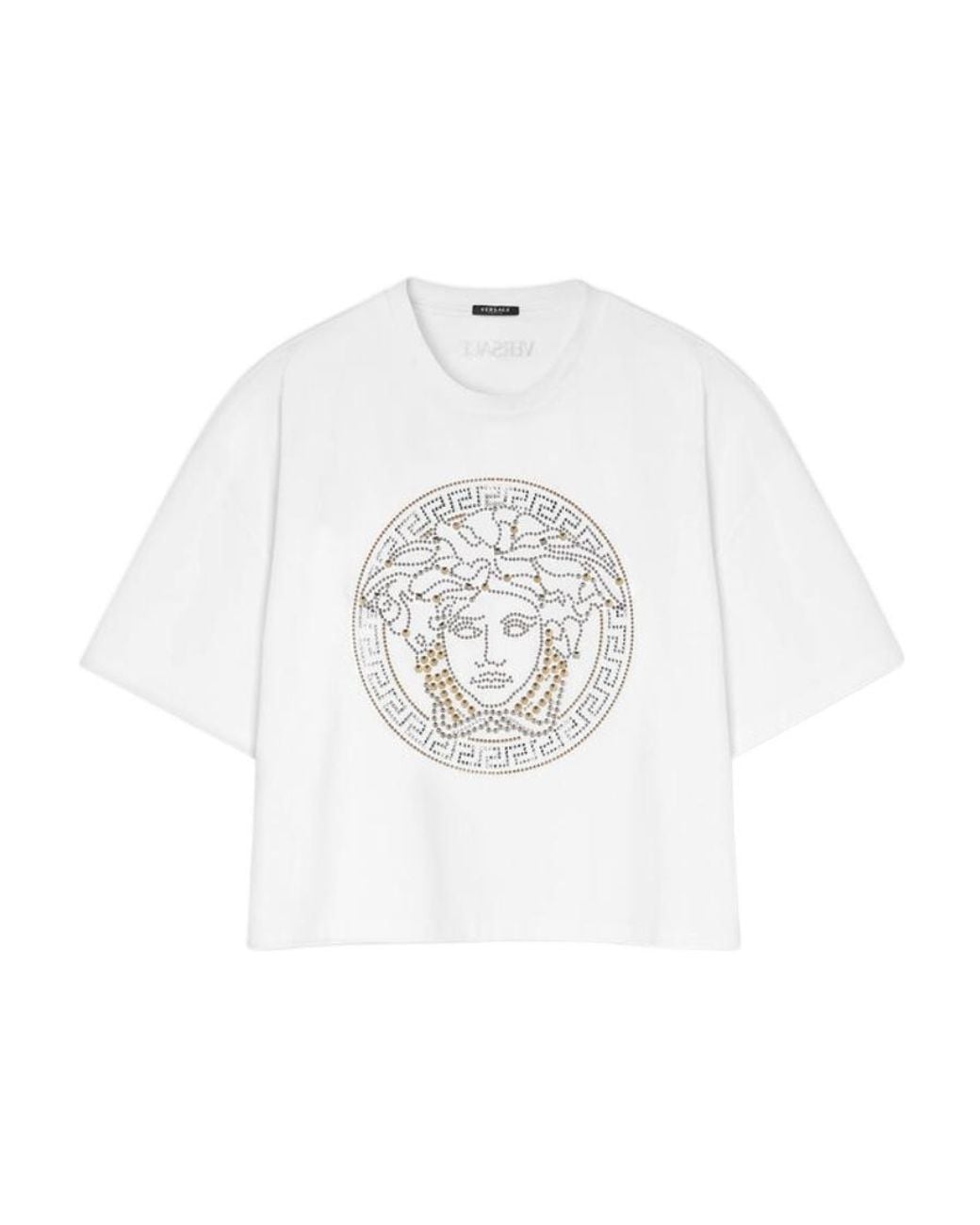 Versace White Medusa-Print Cotton T-Shirt