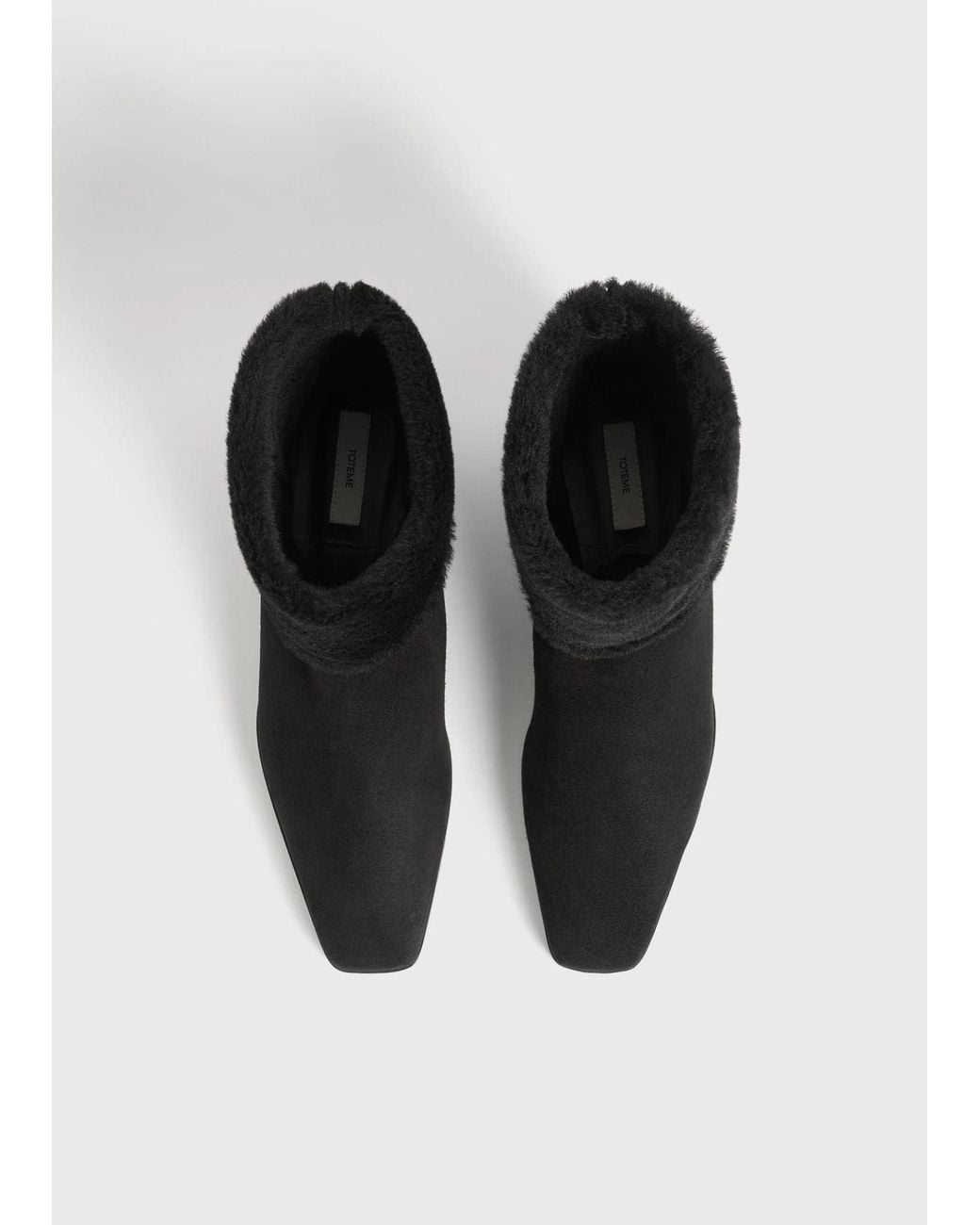 Totême Black Fold-Down Shearling Boots