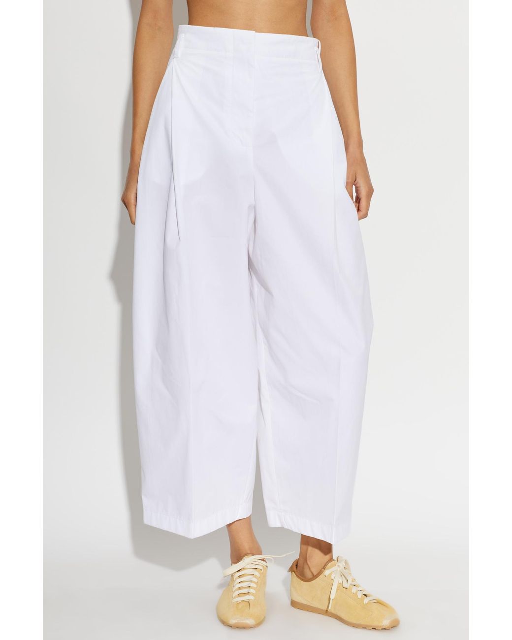 Jacquemus White Miami Cropped Trousers