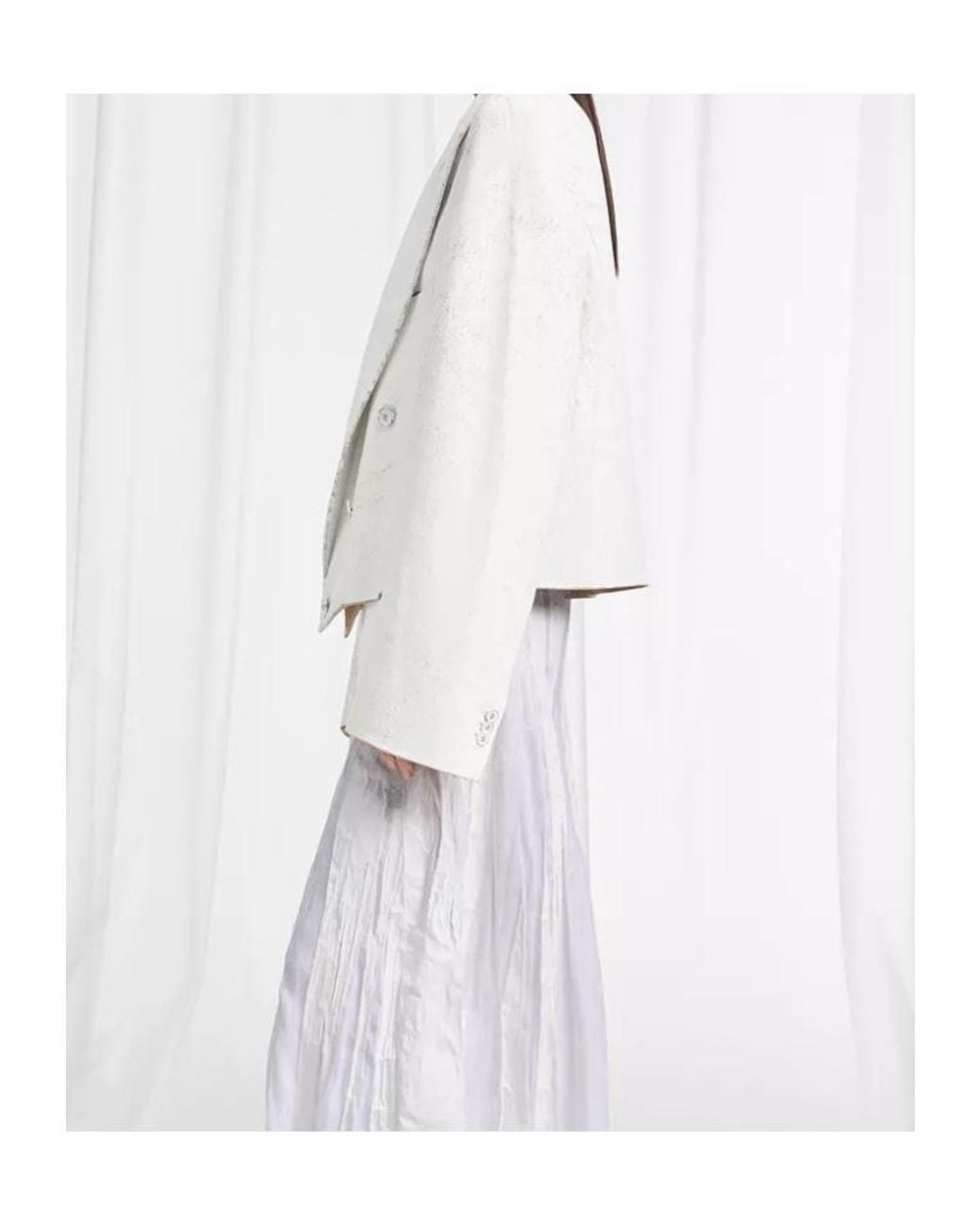 Maison Margiela White Bianchetto Double-Breasted Wool Blazer