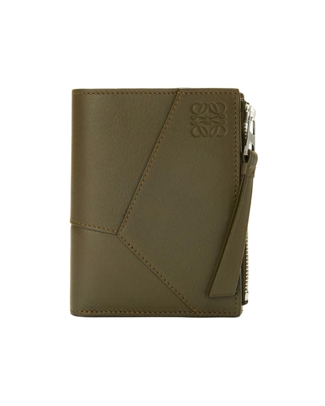 Loewe Green Puzzle Slim Compact Wallet for men