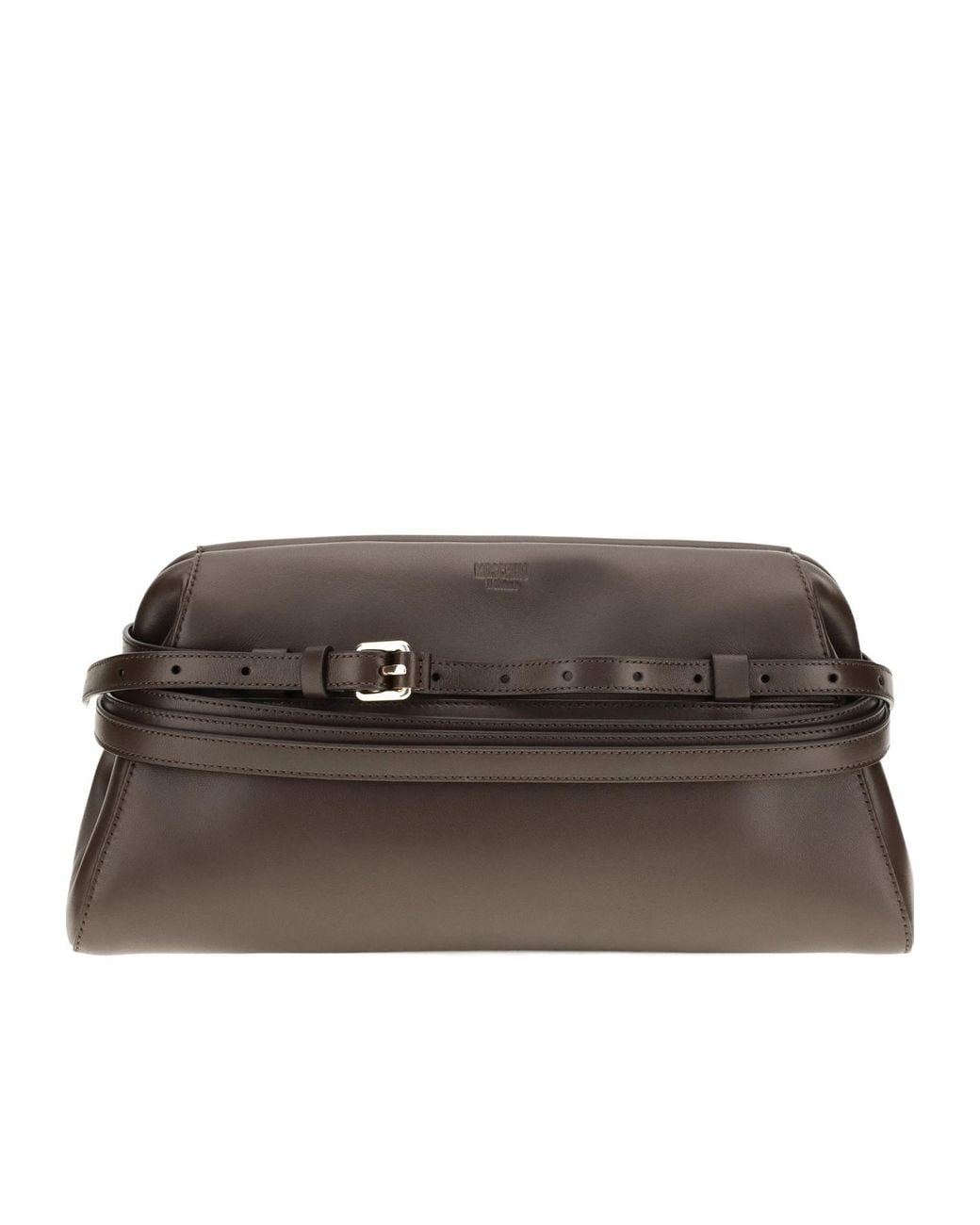 Moschino Brown Belted Shoulder Bag