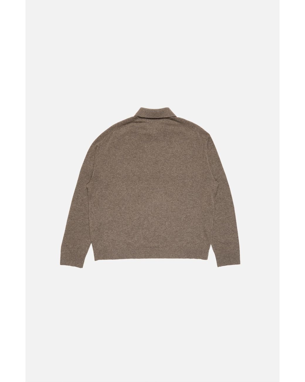 Acne Brown Long-Sleeved Knitted Polo Shirt for men
