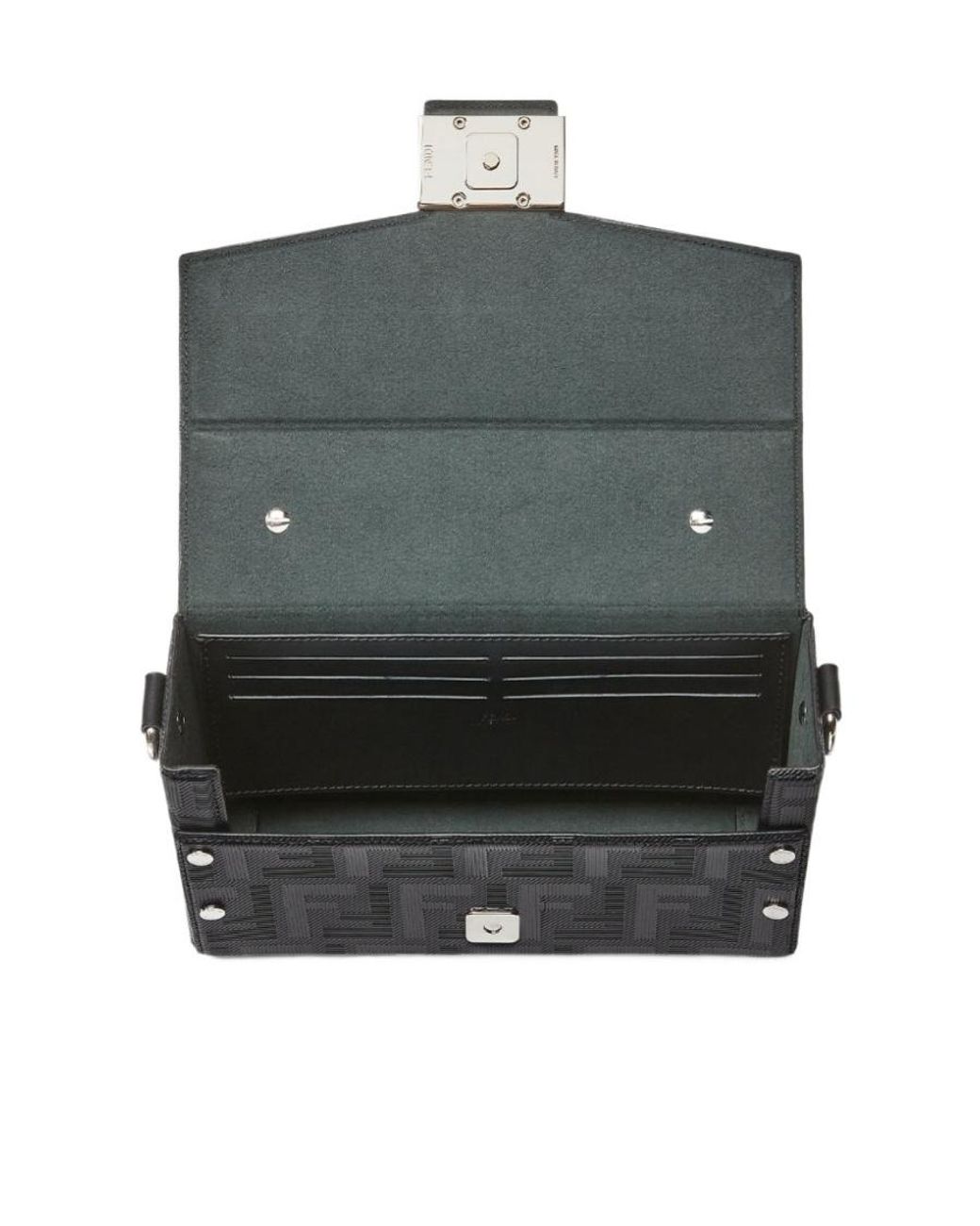 Fendi Black Baguette Soft Trunk Top Handle Bag for men