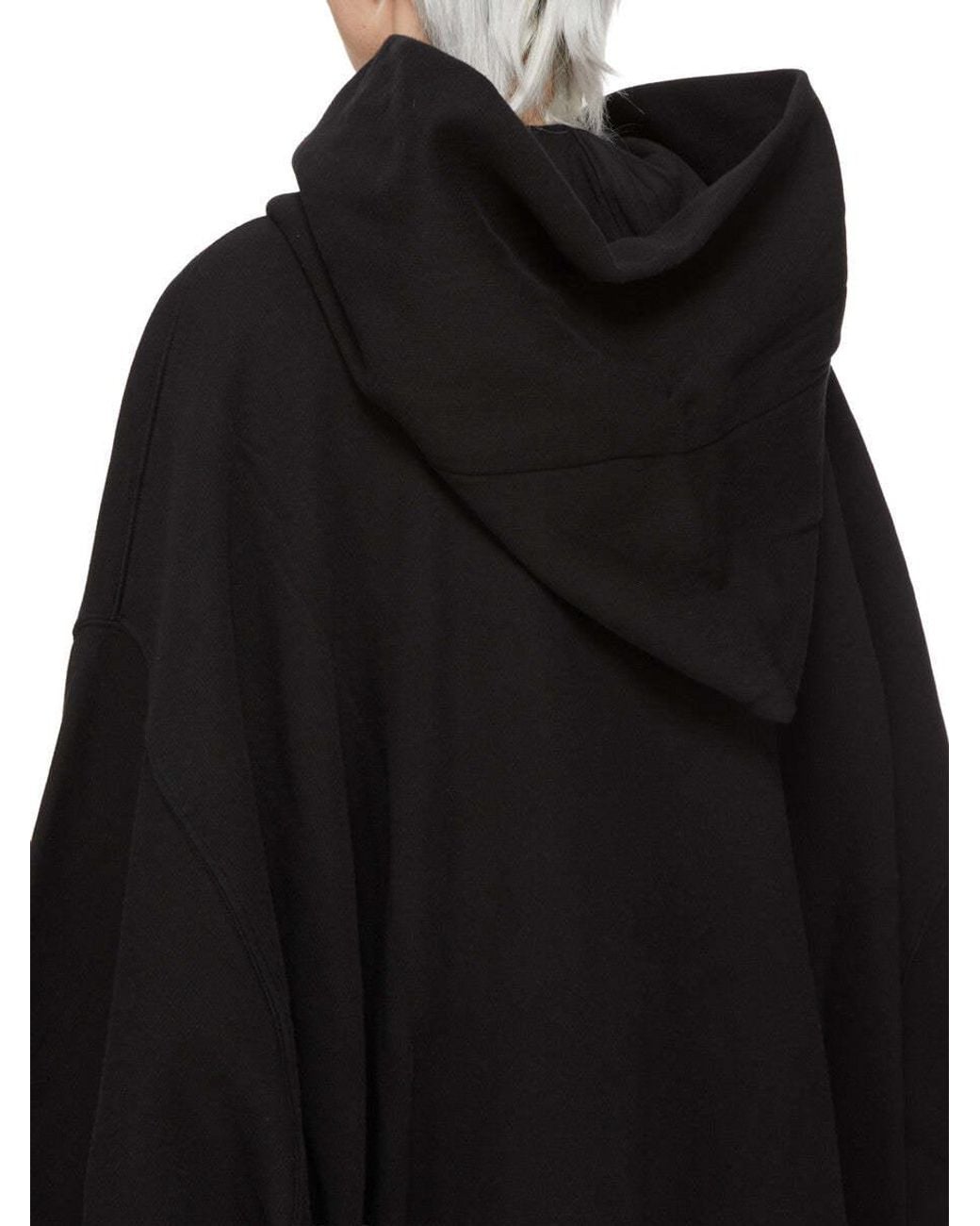 Rick Owens Black Mountain Hun Asymmetric Zip-Up Hoodie