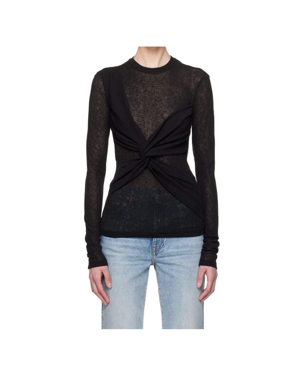 Nanushka Black Twisted Top