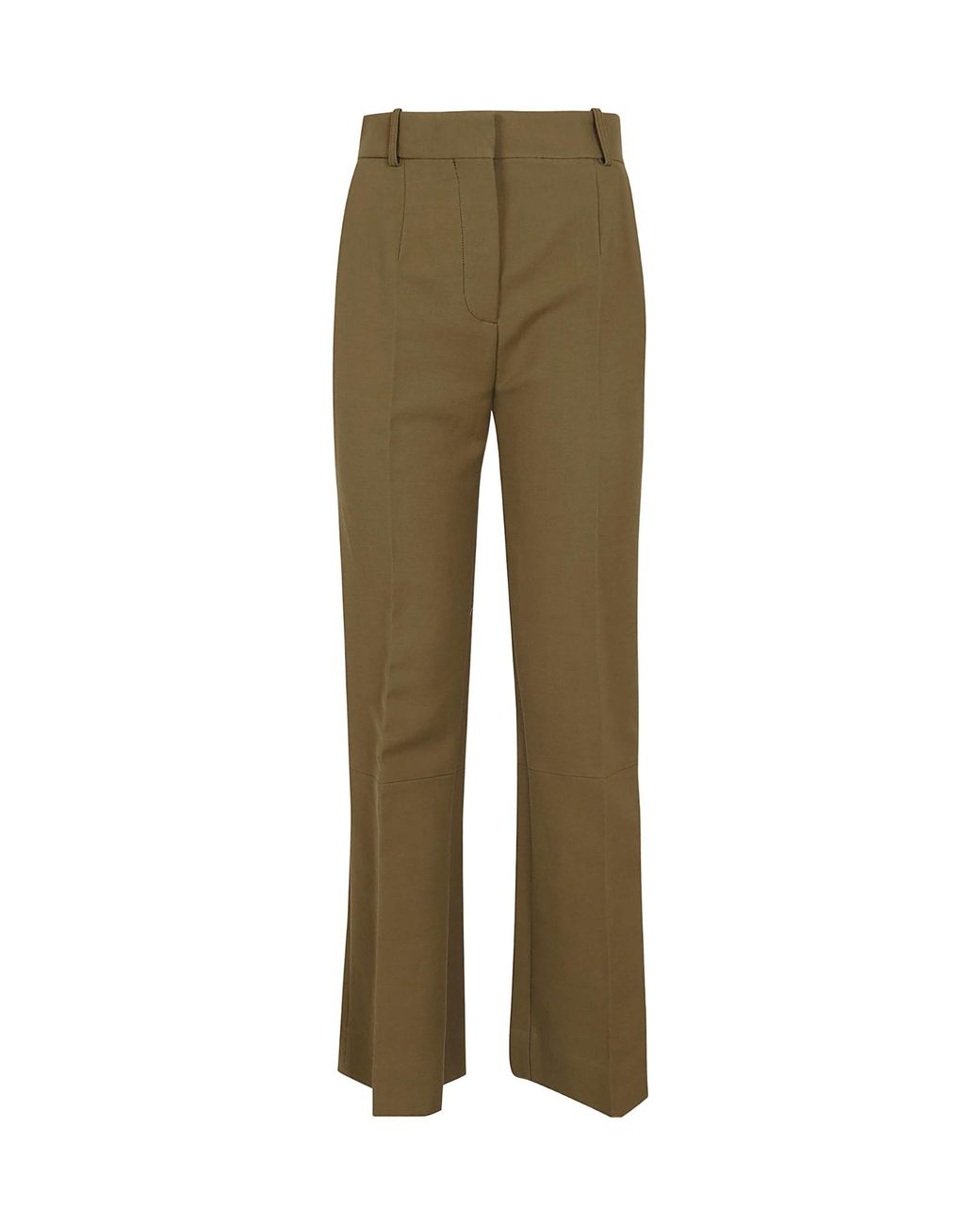 Victoria Beckham Green Pressed Crease Flared Trousers