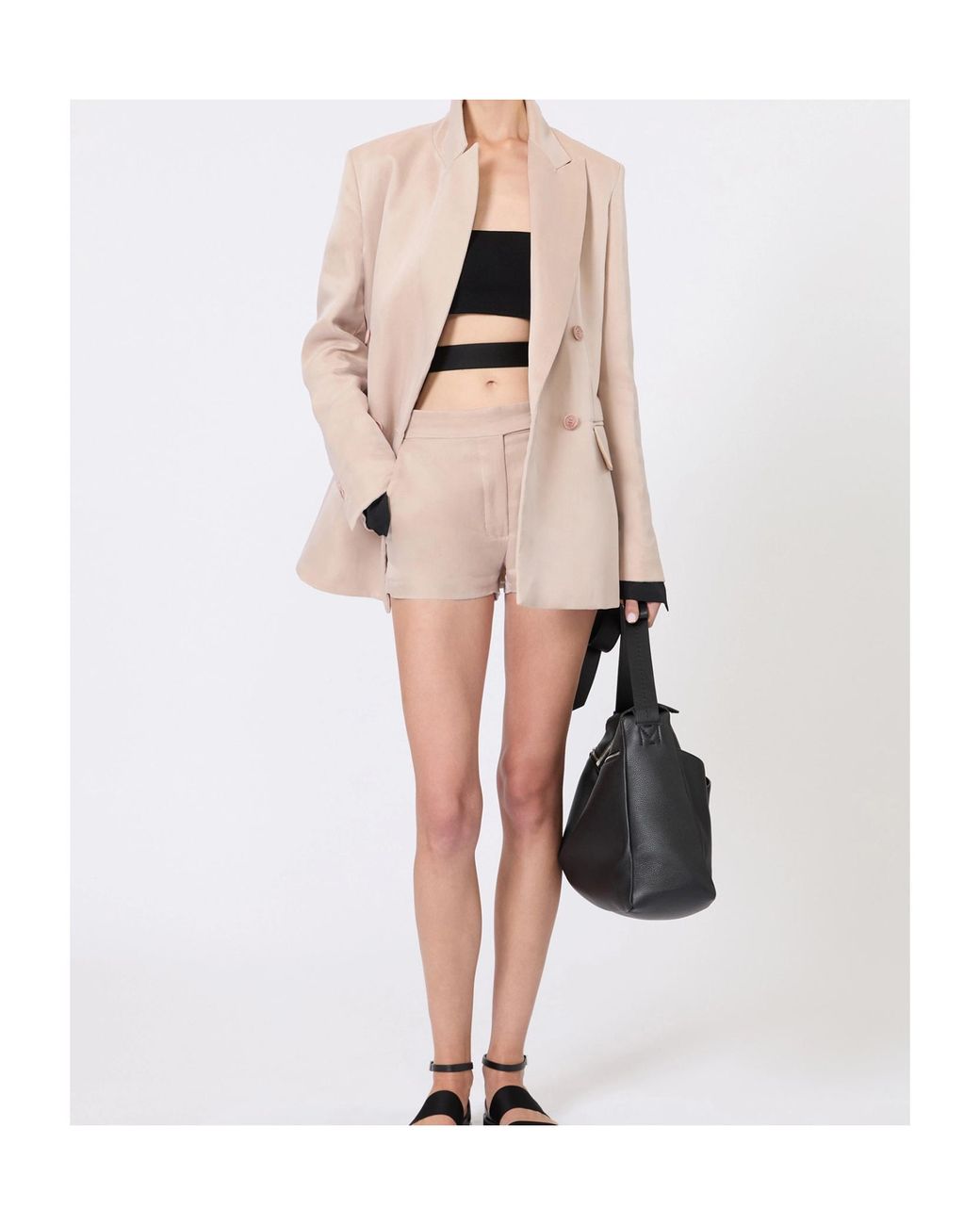 Max Mara Natural Feltro Double-Breasted Tailored Blazer