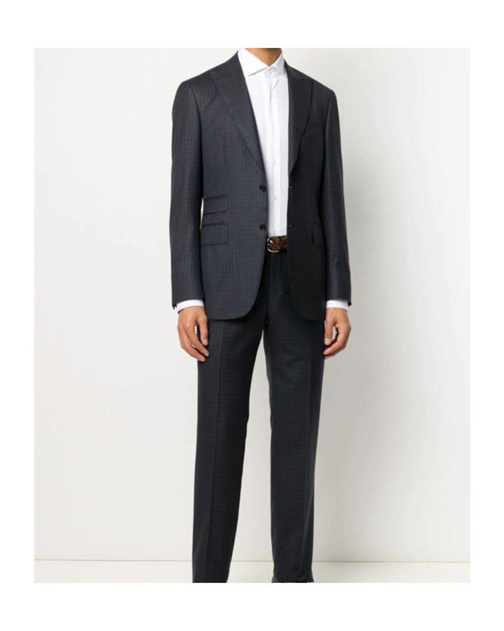 Mazzarelli White Lapel Long Sleeve Shirt for men