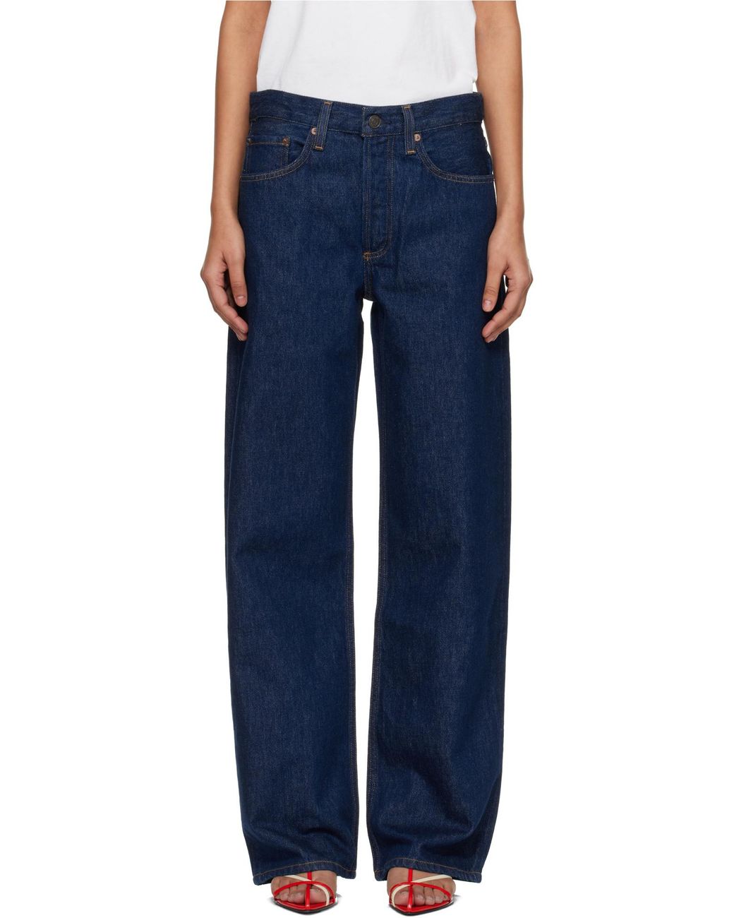 Agolde Blue Wide-Leg High-Waist Jeans
