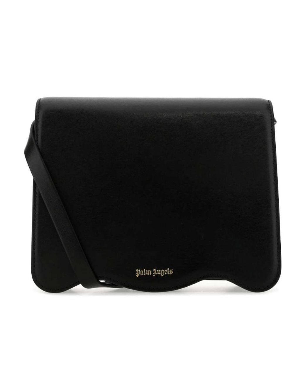 Palm Angels Black Palm Plaque Foldover Shoulder Bag