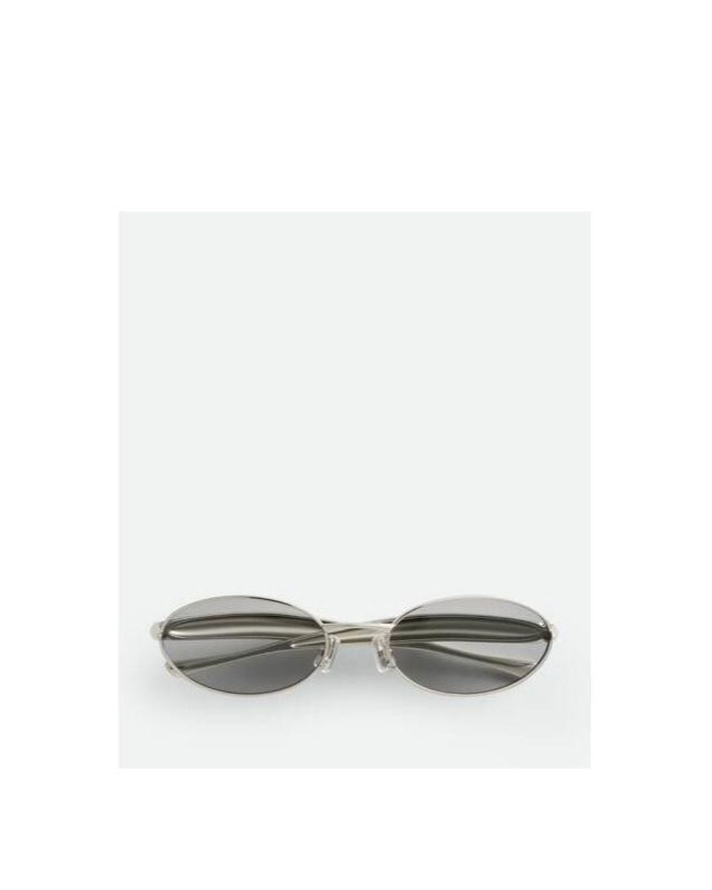 Bottega Veneta White Eyewear Sardine Oval Sunglasses