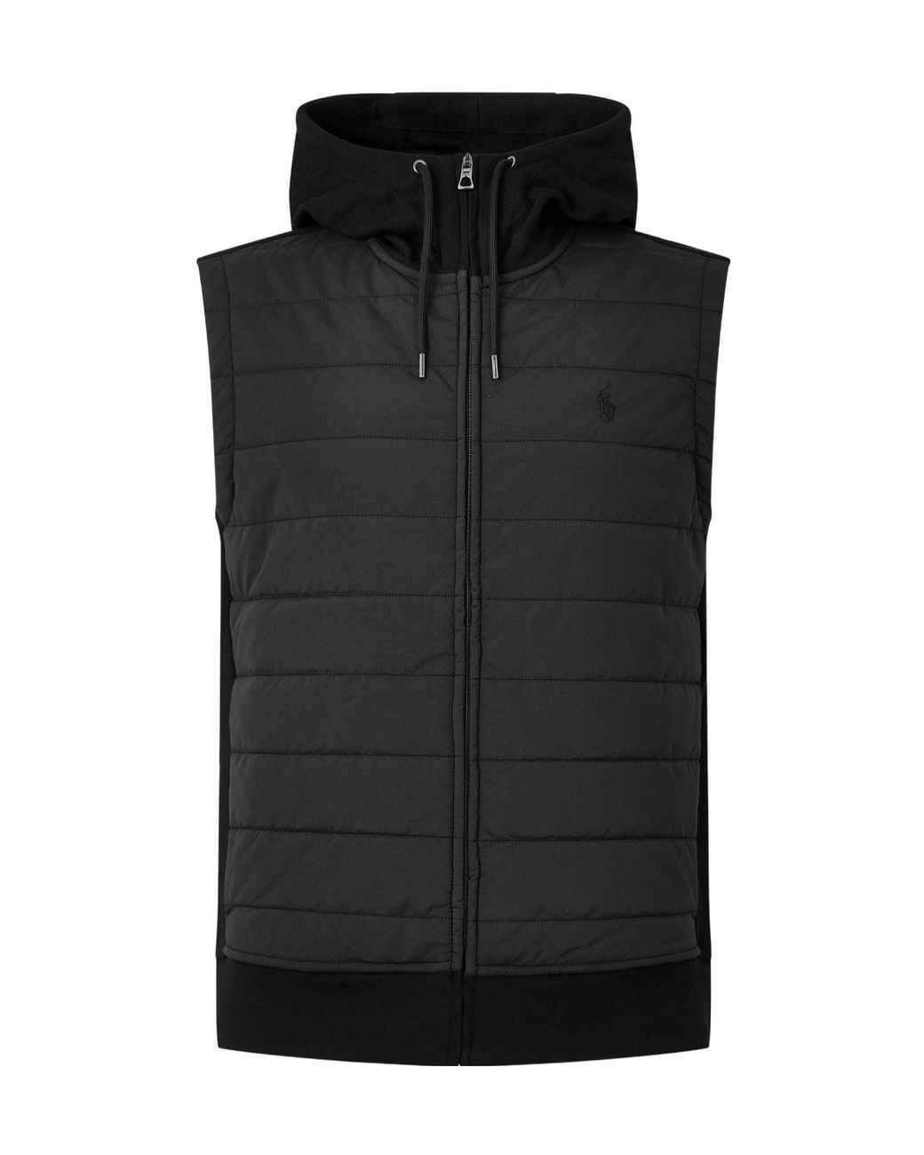 Polo Ralph Lauren Black Hooded Quilted Vest for men
