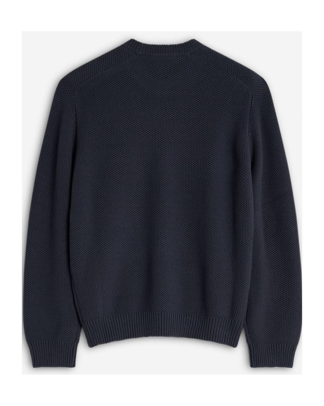 Maison Kitsuné Blue Maison Kitsuné Logo Embroidered Knit Jumper for men