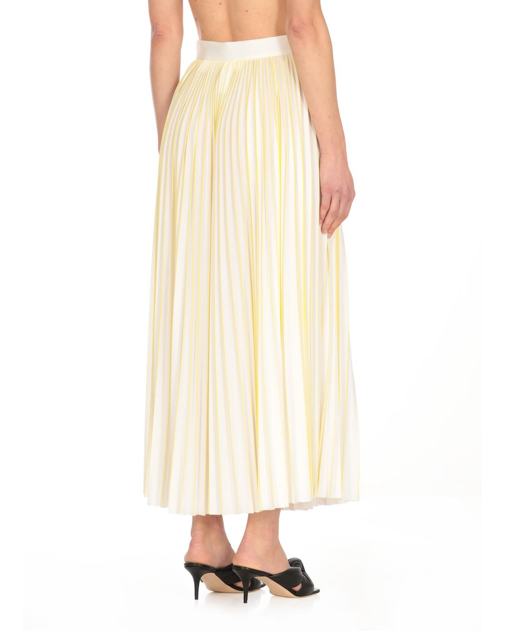 Fabiana Filippi White Zip Fastened Pleated Jersey Skirt