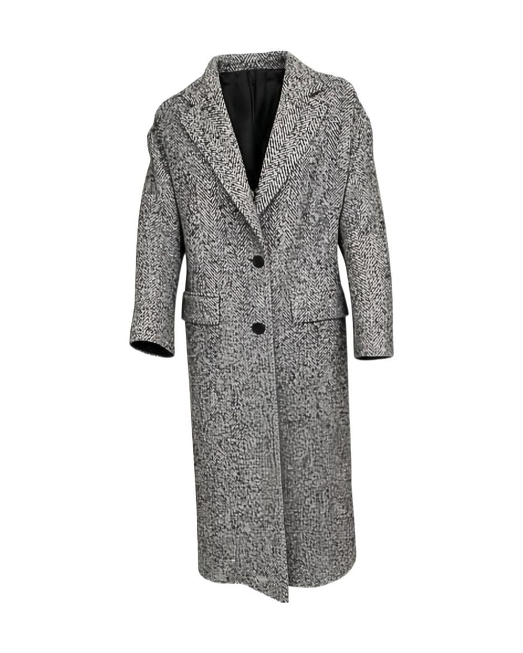 Tagliatore Gray Long-Sleeved Coat