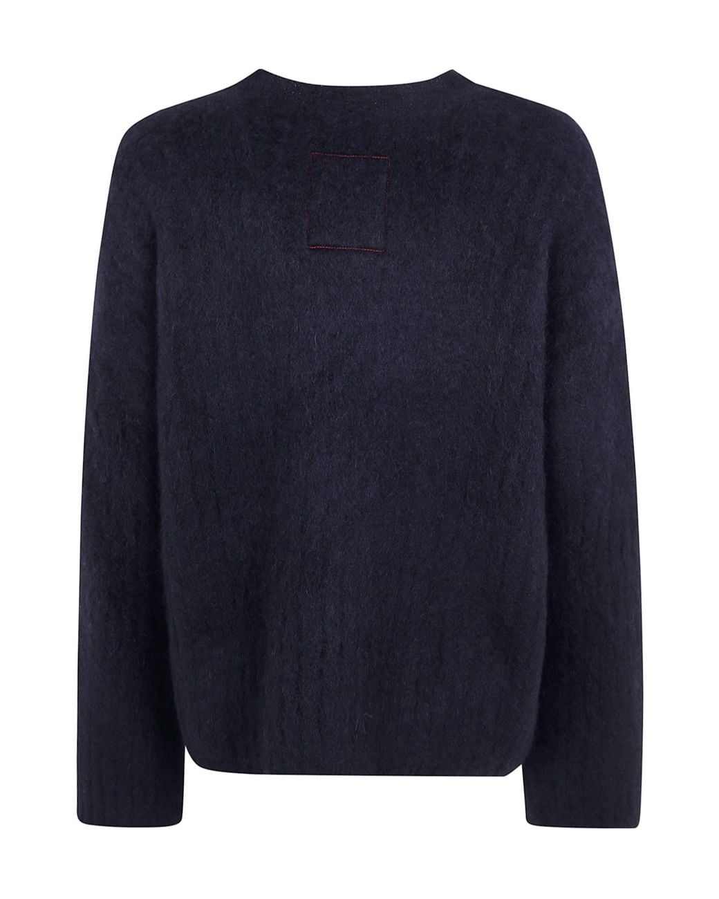 Uma Wang Blue Ribbed Frayed-Hem Top