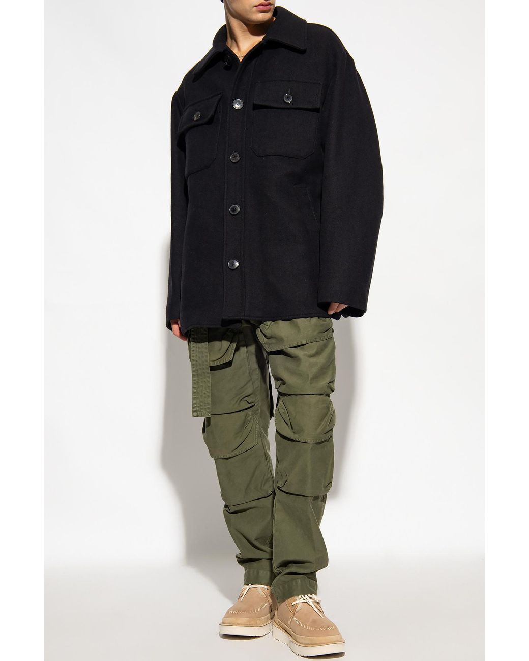 Dries Van Noten Black Long-Sleeved Casual Jacket for men