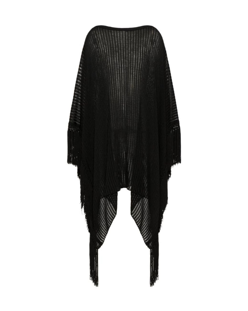 Valentino Black Boat-Neck Poncho