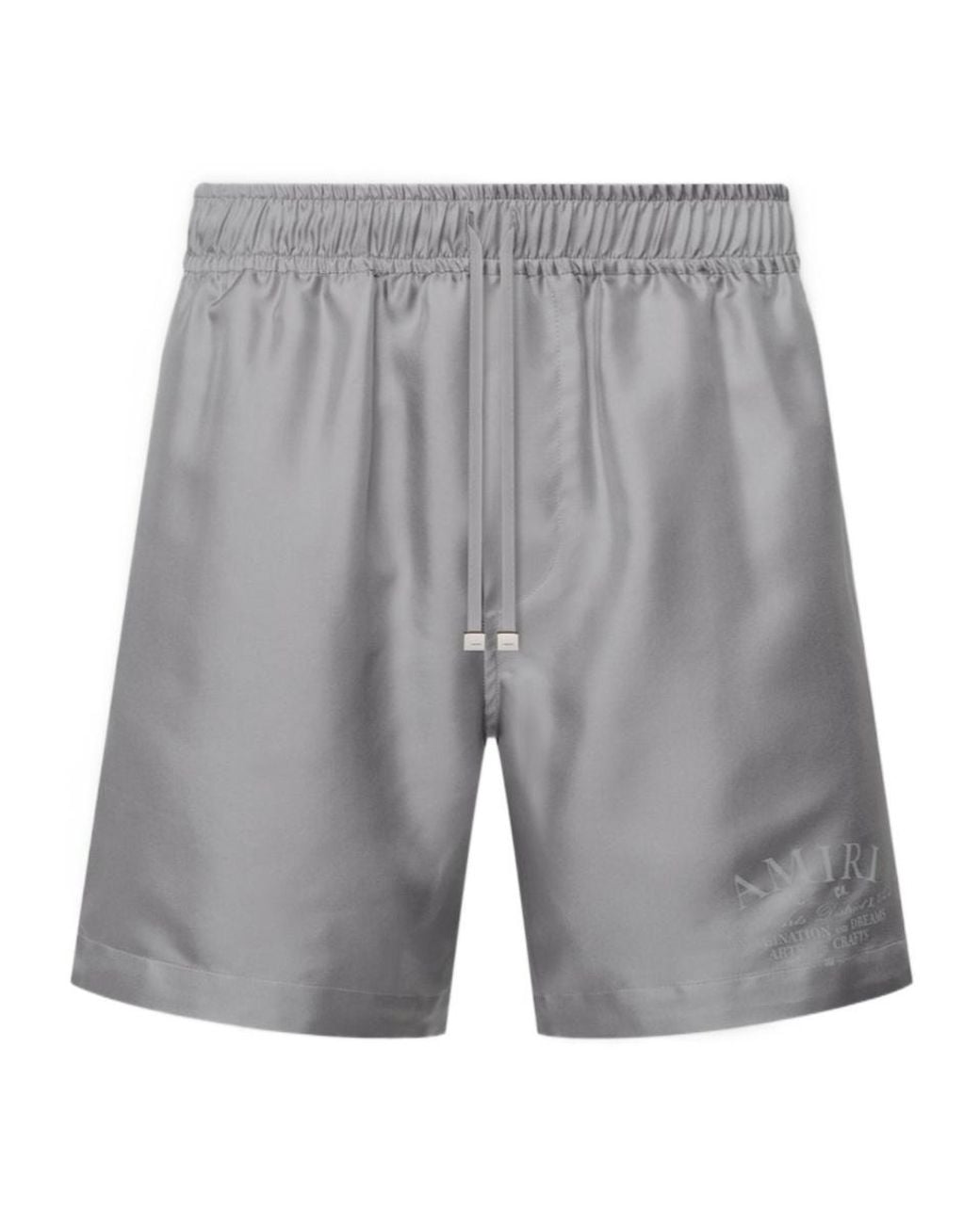 Amiri Gray Logo Printed Swim Shorts for men