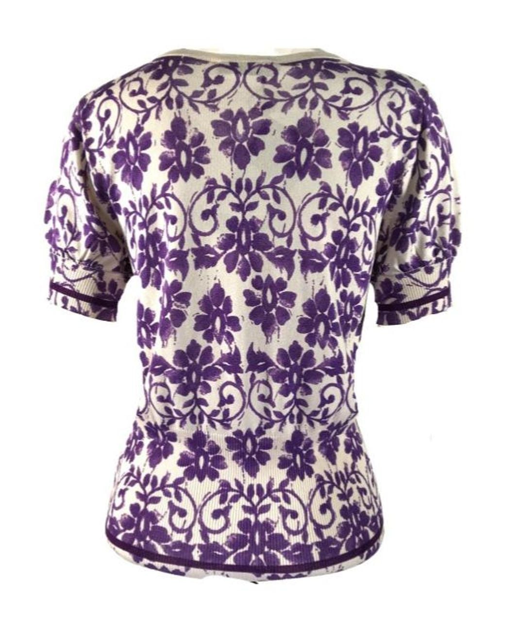 Max Mara Purple Short-Sleeved Knitted Cardigan