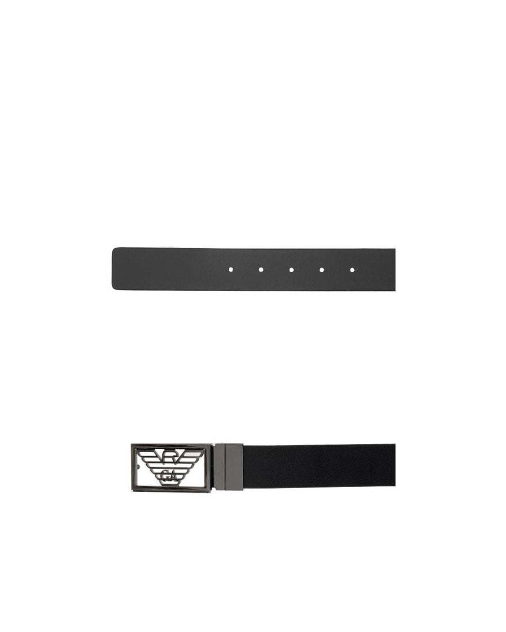Emporio Armani White Logo-Buckle Detailed Belt for men