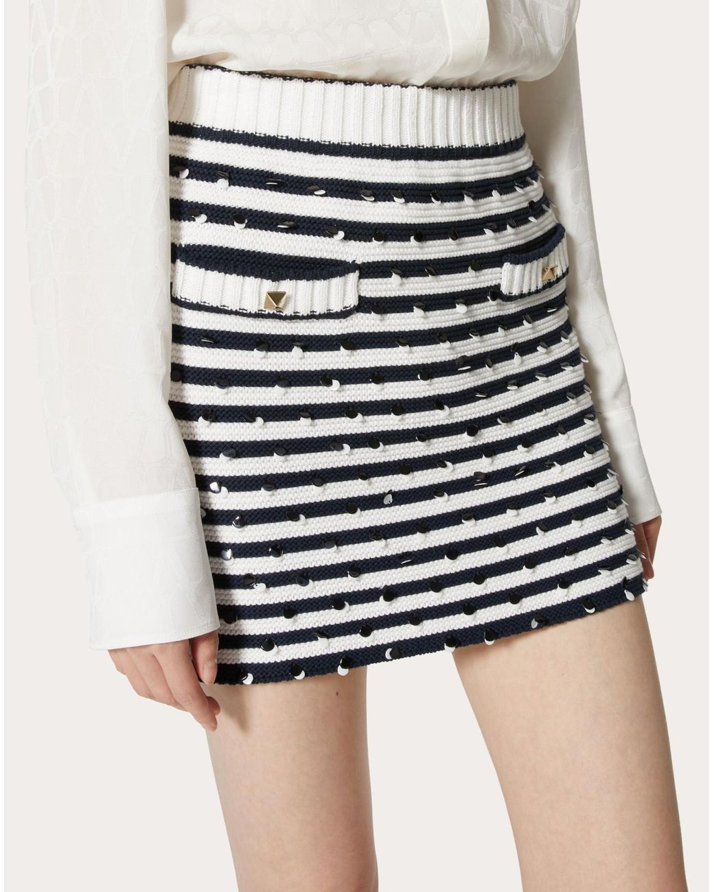Valentino Blue Patterned Skirt
