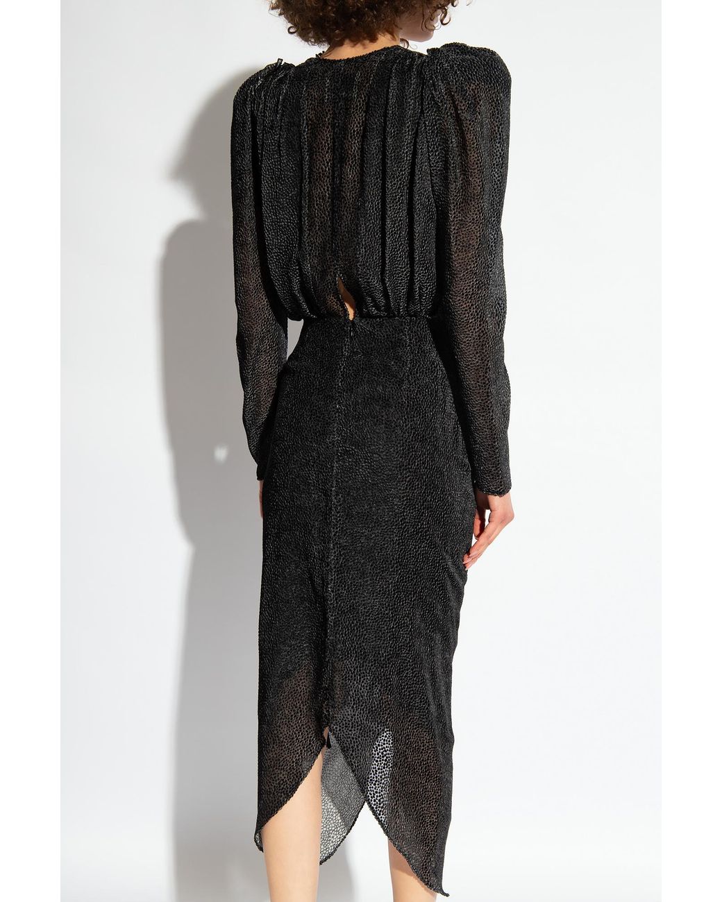 Isabel Marant Black Maray Ruched Detailed Midi Dress