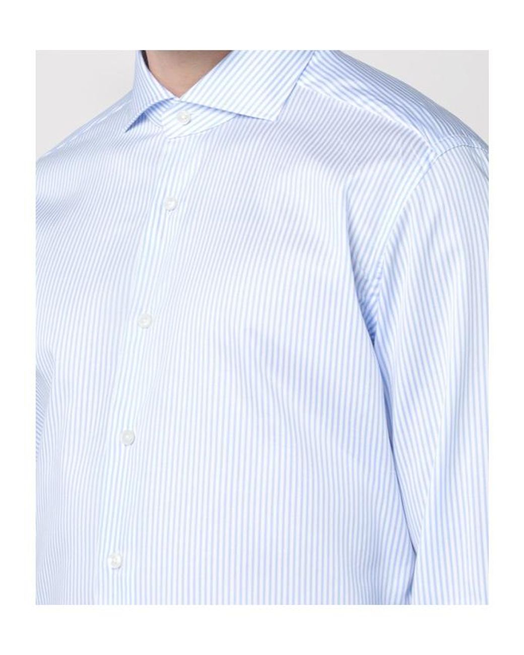 Xacus Blue Striped Spread-Collar Shirt for men