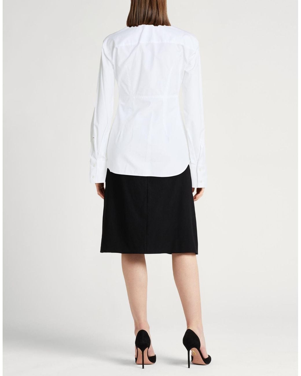 Sportmax White Solid Colour Shirts Blouses