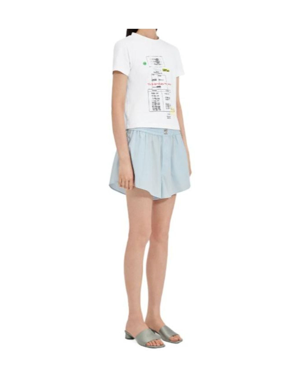 MM6 by Maison Margiela White Graphic Print Crewneck T-Shirt