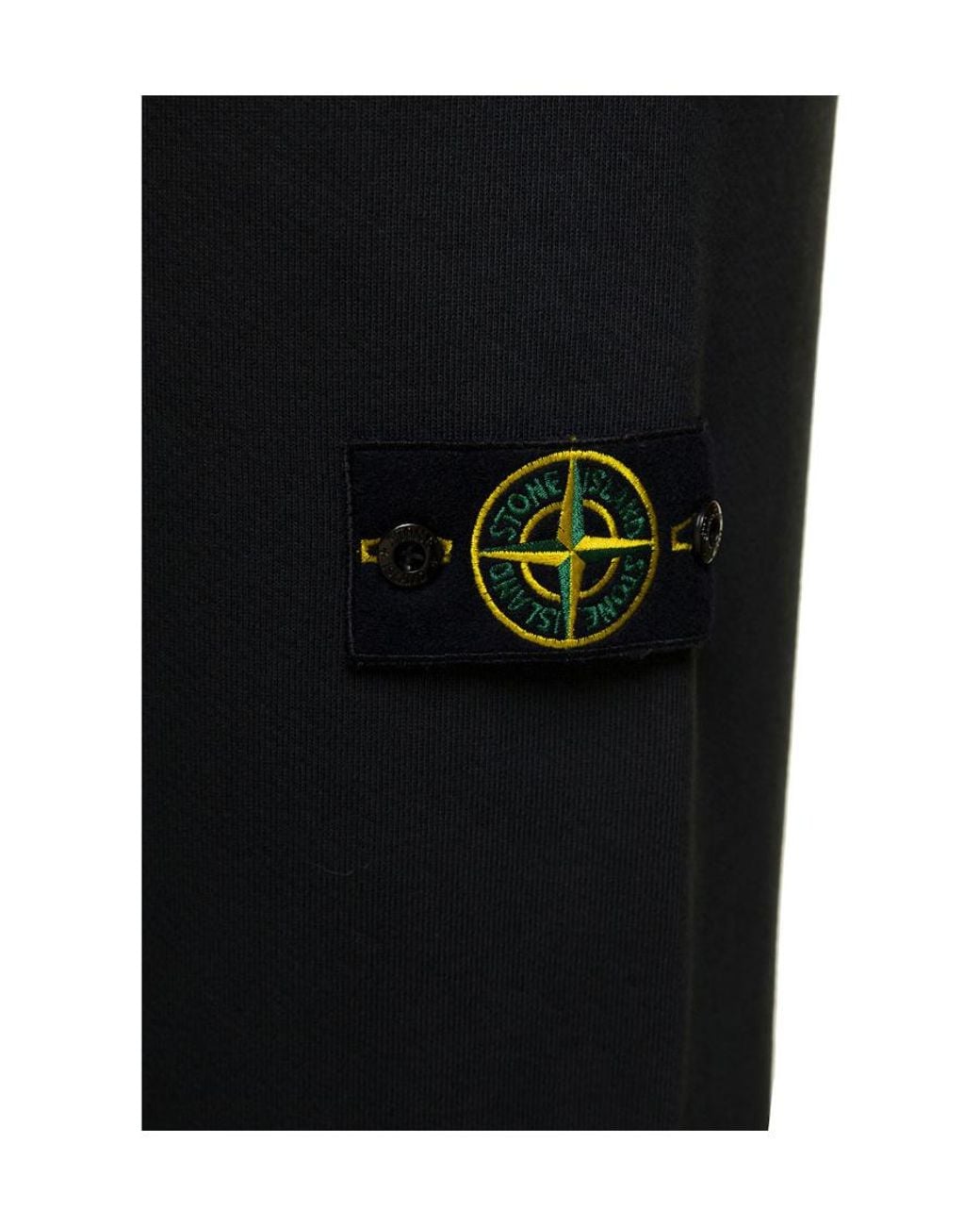 Stone Island Black Logo Patch Track Pants for men