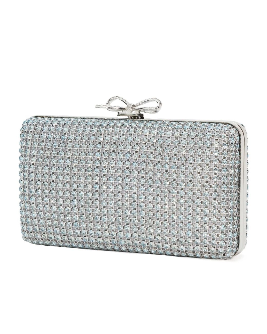 Self-Portrait Gray Embellished Chainmail Clutch Bag