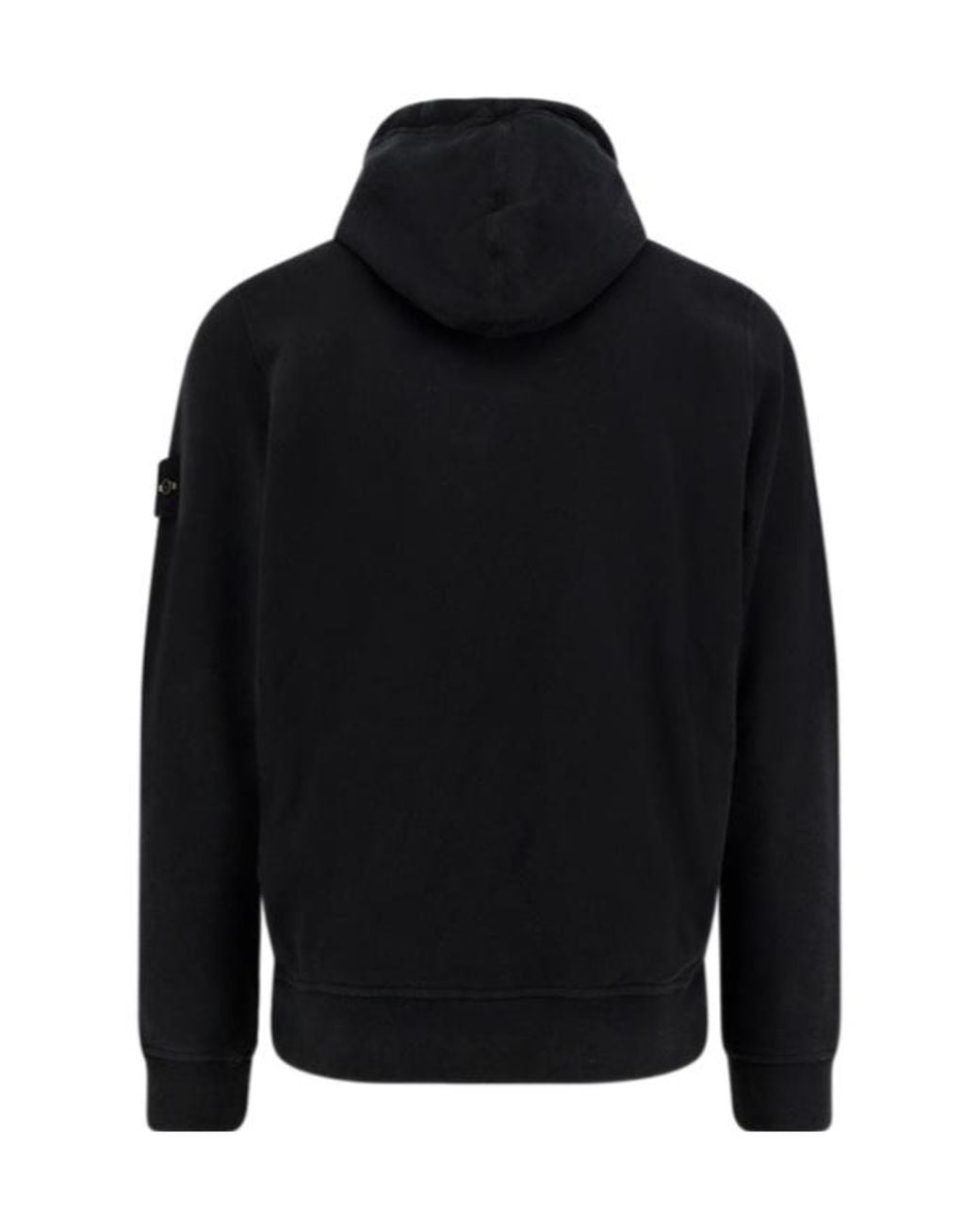 Stone Island Blue Logo Patch Drawstring Hoodie for men