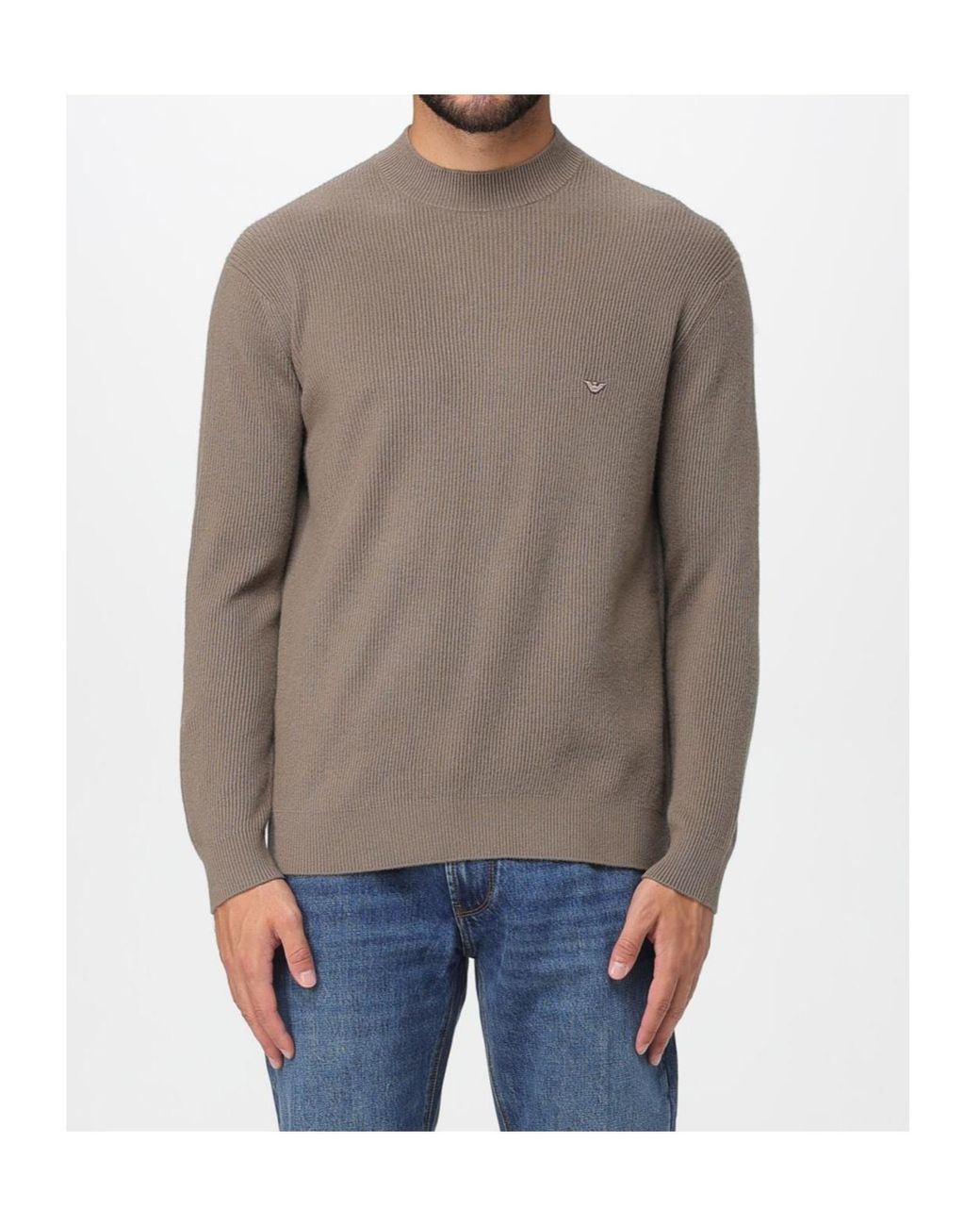 Emporio Armani Natural Ribbed Sweater for men
