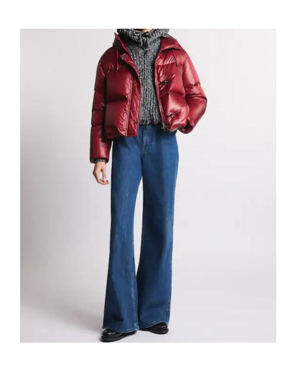 Fay Red Hooded Quilted Puffer Jacket