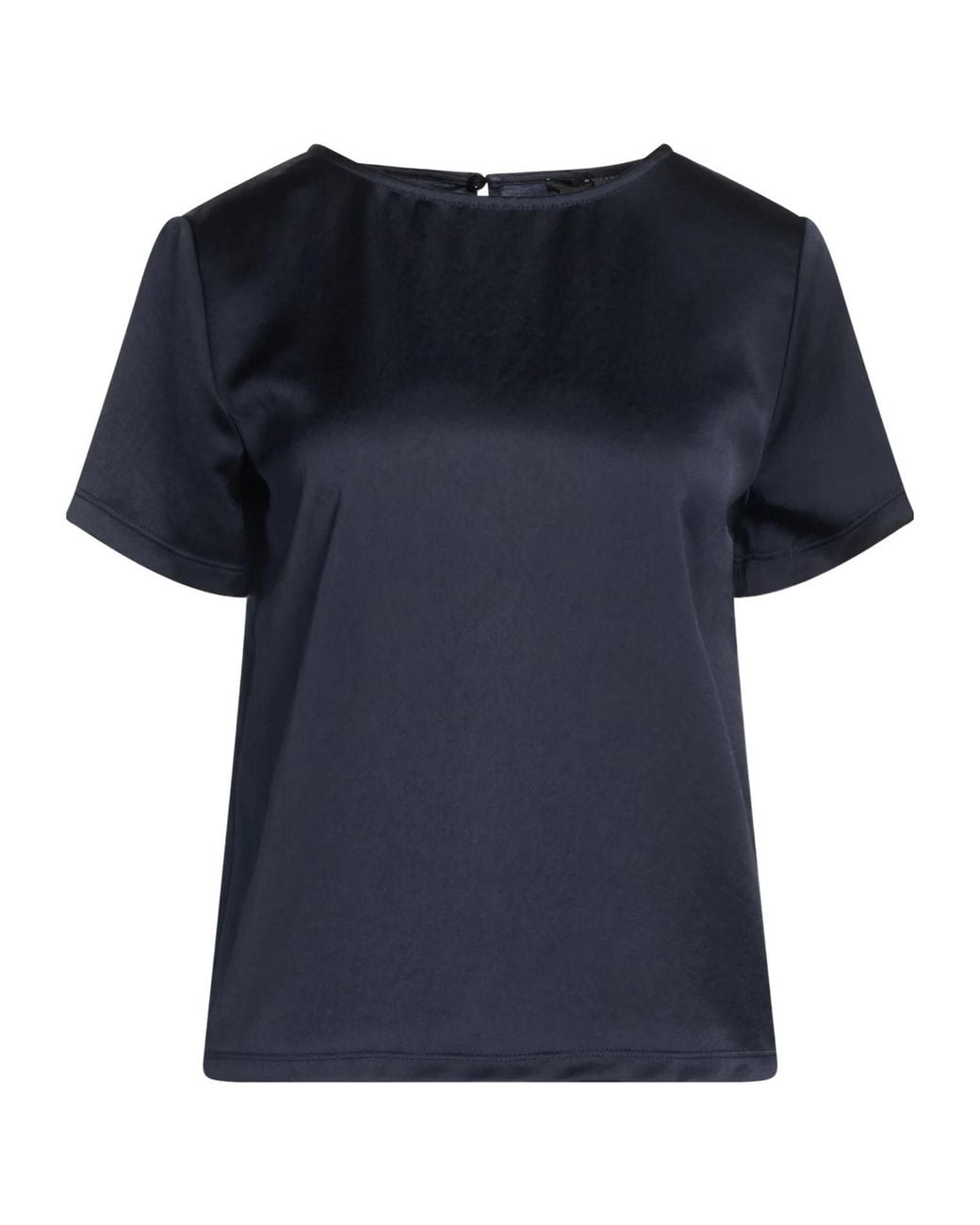 Weekend by Maxmara Blue Simple Solid Satin T-Shirt