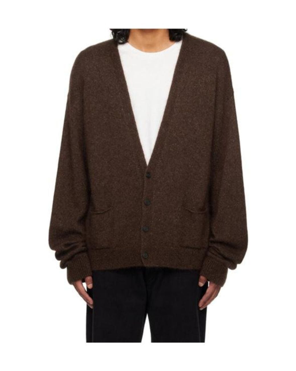 The Row Brown V-Neck Cardigan for men