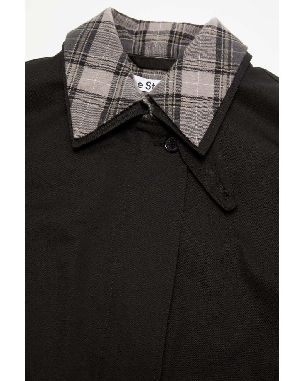 Acne Black Check-Collar Cropped Jacket