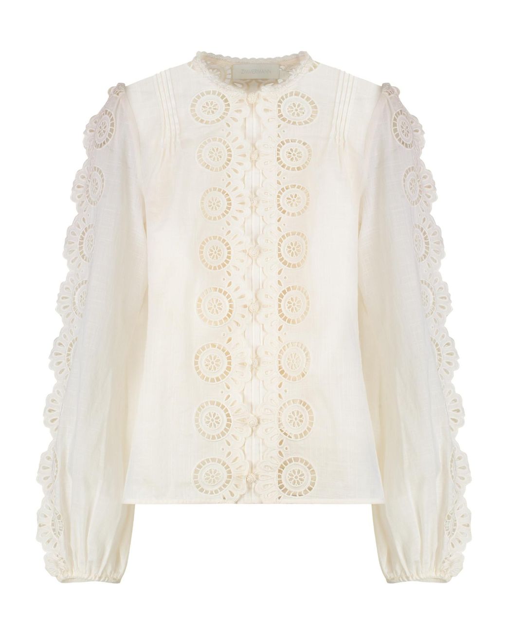 Zimmermann White Lucky Embroidered Blouse