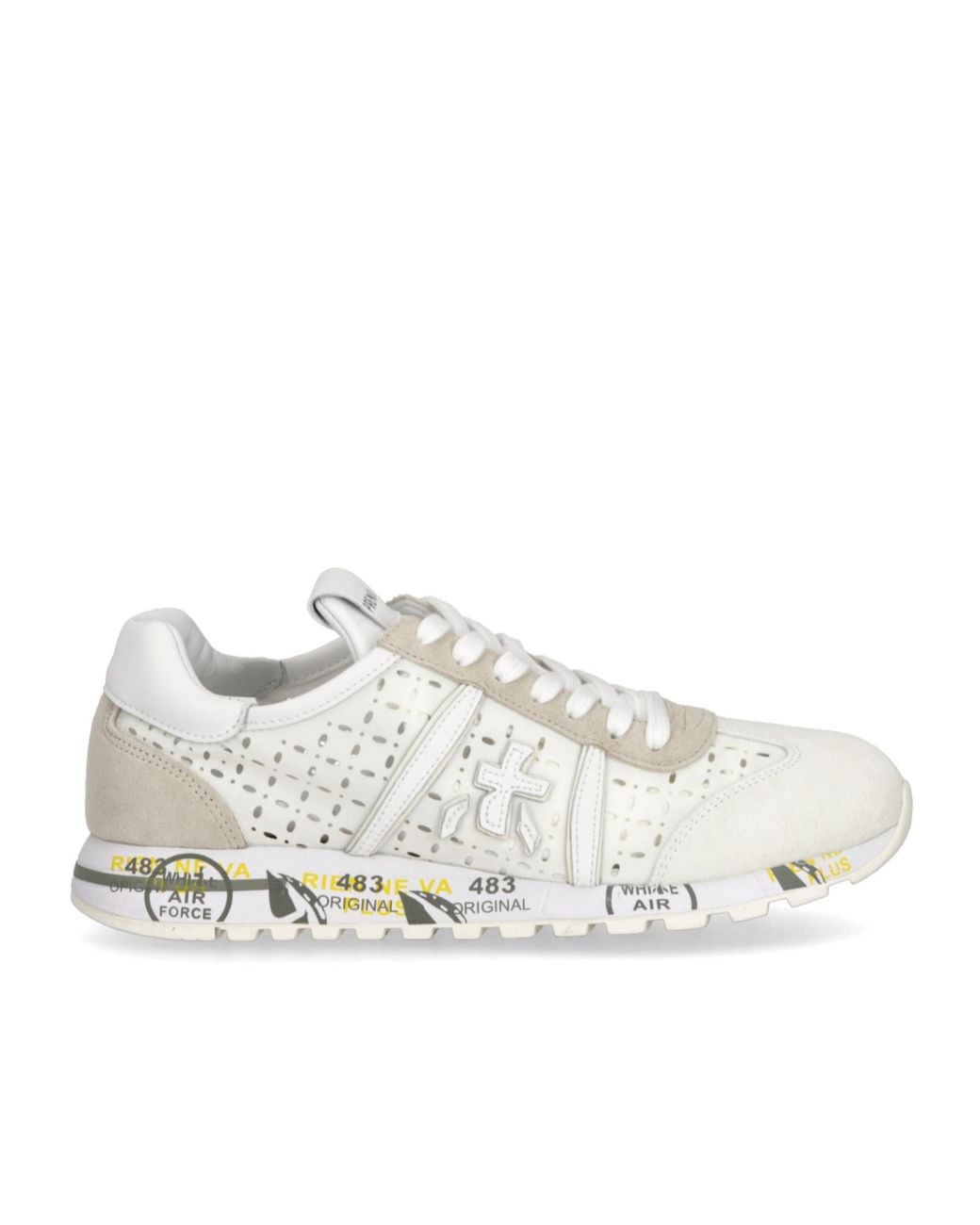 Premiata White Logo Low-Top Sneakers